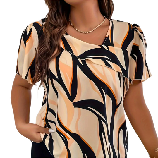 Abstract Print Top for Women