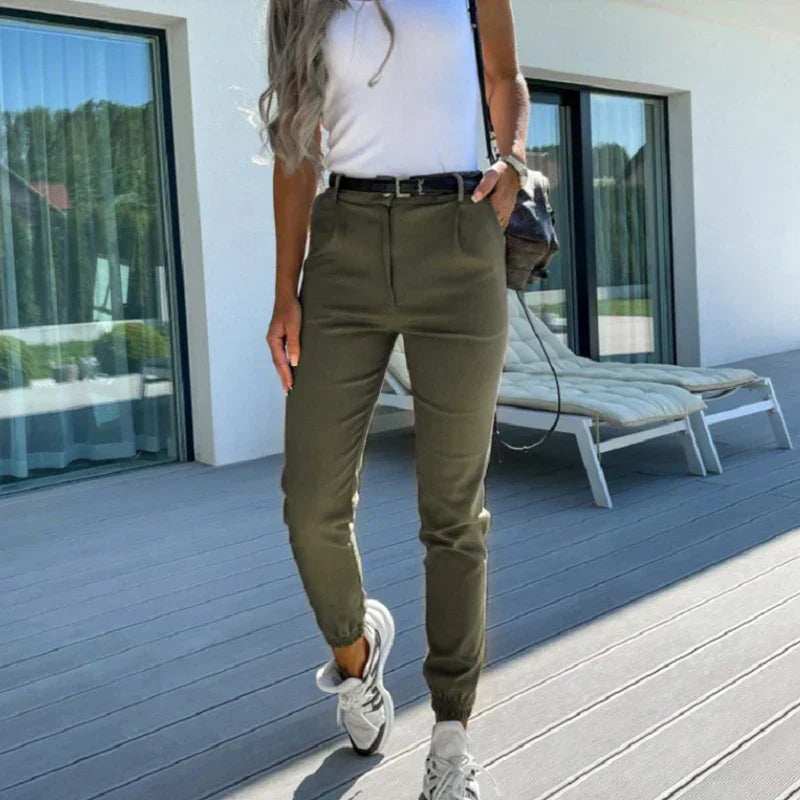 Slim Fit Chino Trousers for Women